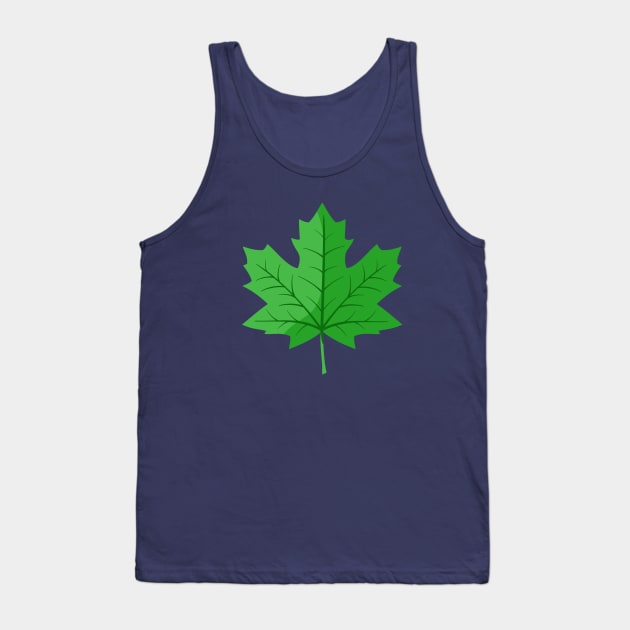 Green Maple Leaf Tank Top by RageRabbit